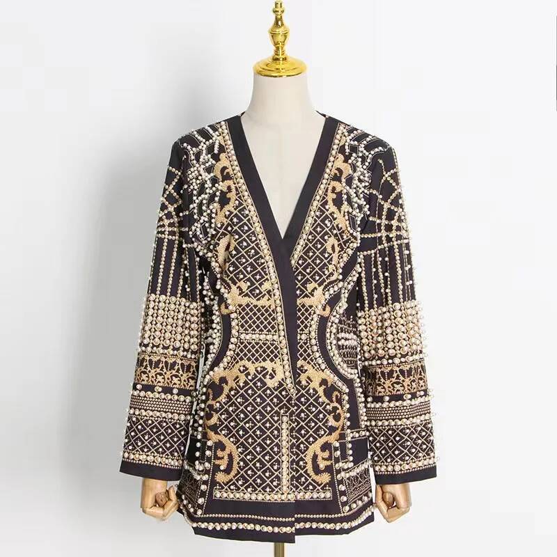 Winter Clothing Taiwan - Blazers de Moda com Decote em