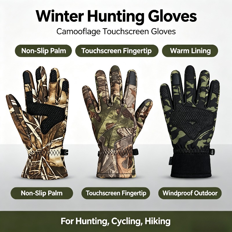 Knit Glove Touch Screen - Luvas de Caça Antiderrapantes para Esportes