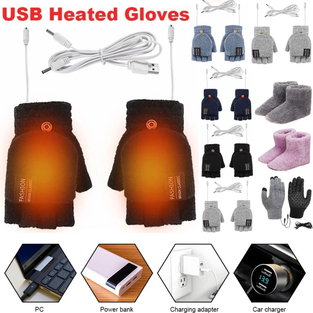 Knit Glove Touch Screen - Usb elétrico aquecido luvas de inverno