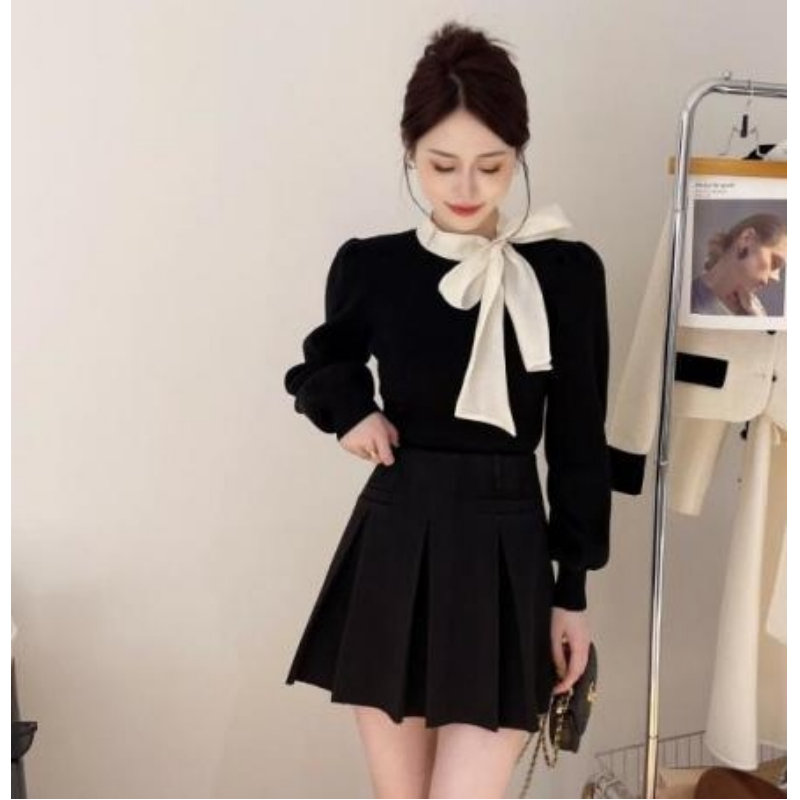 Winter Clothing Line - Primavera outono feminino gracioso bowknot topos