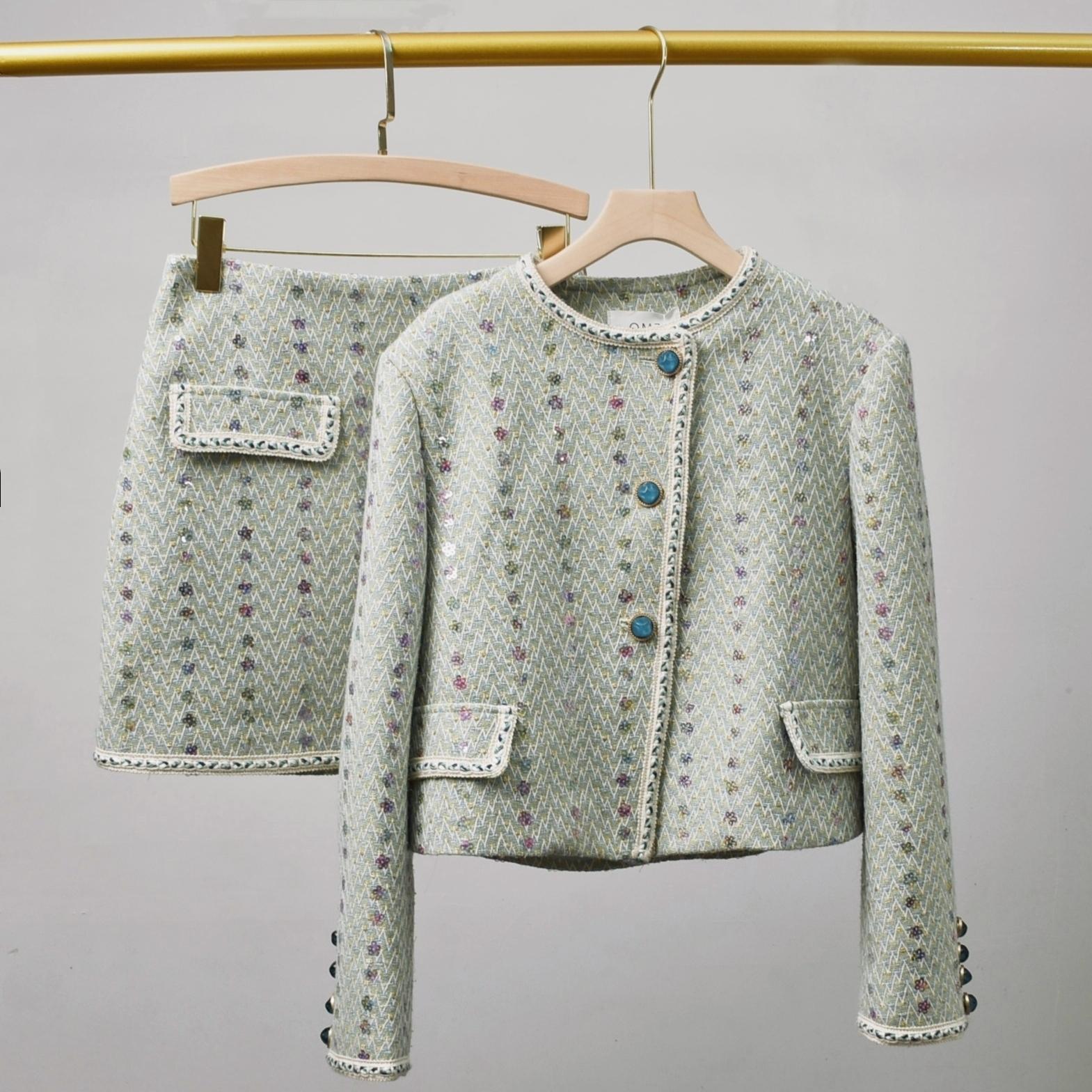 Winter Clothing Line - Feminino elegante tweed terno de luxo