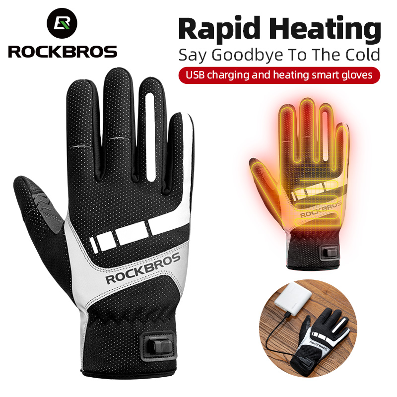 Knit Glove Touch Screen - Rockbros aquecido luva de inverno luvas