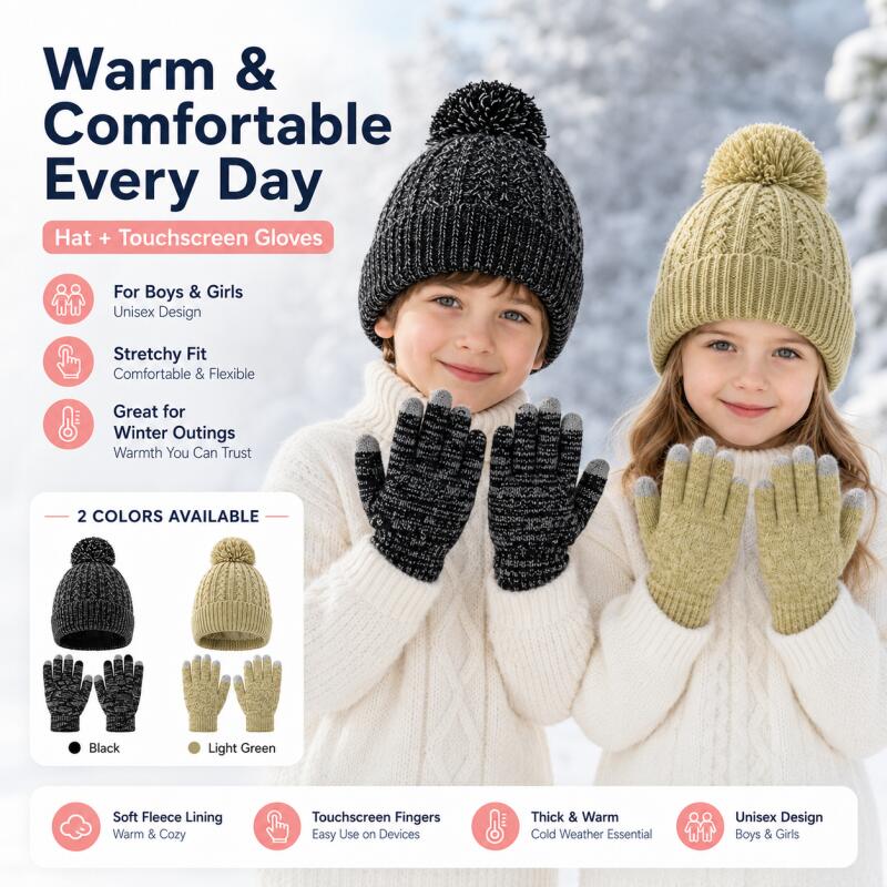 Conjunto de luvas e gorro de m - Knit Glove Touch Screen avaliação e preço