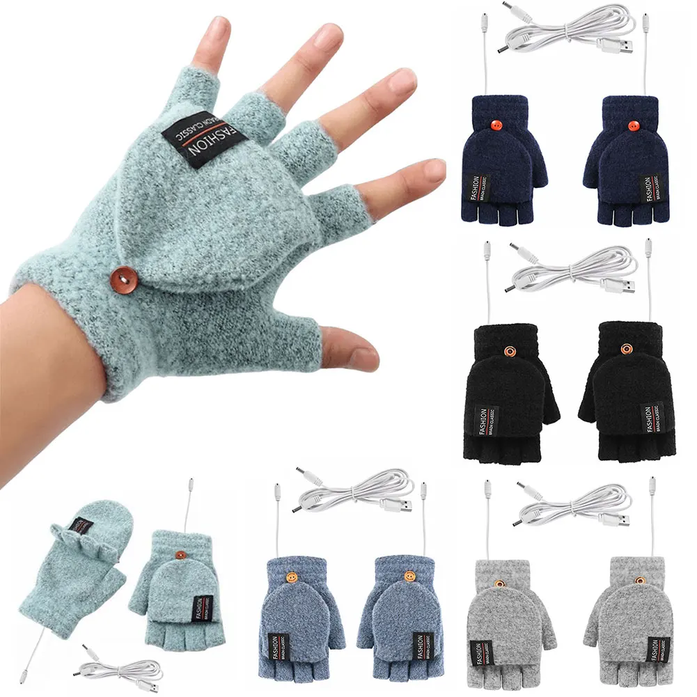 Usb elétrico aquecido luvas de - Knit Glove Touch Screen avaliação e preço