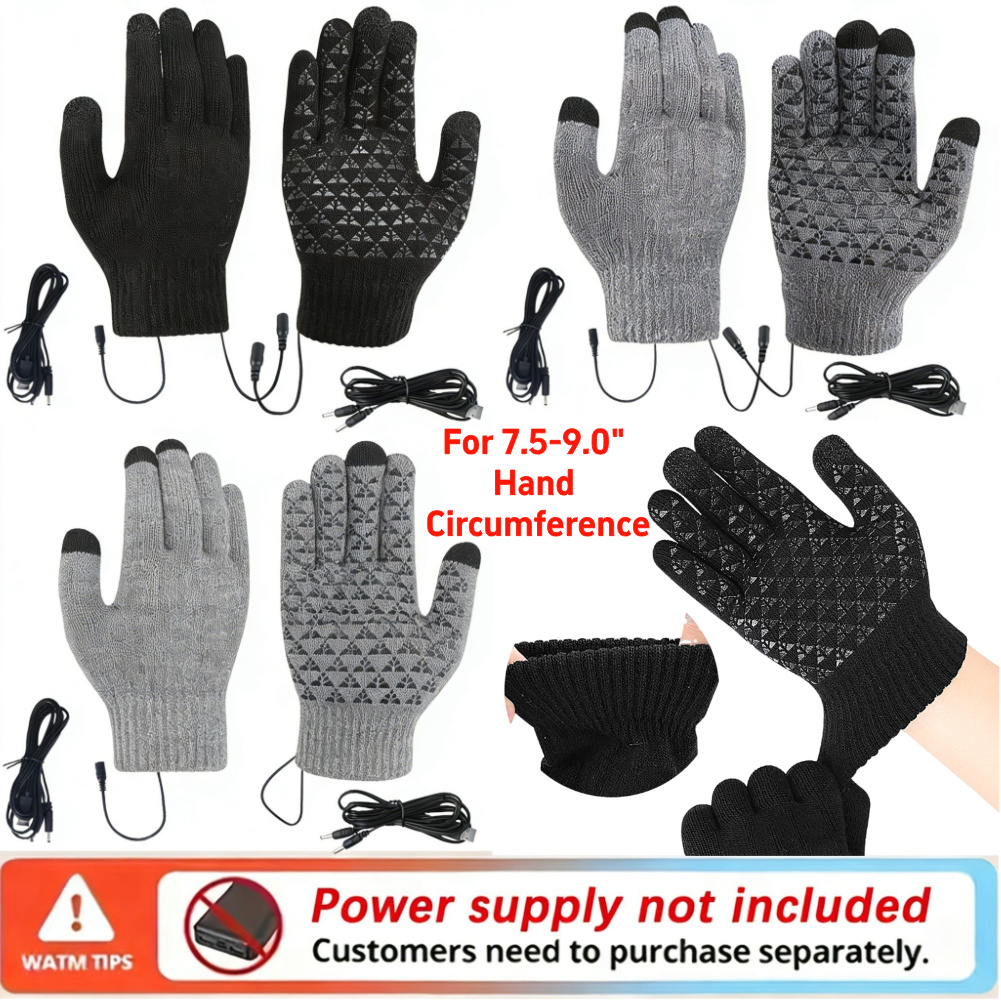 5-1 pares usb aquecido luvas d - Knit Glove Touch Screen avaliação e preço
