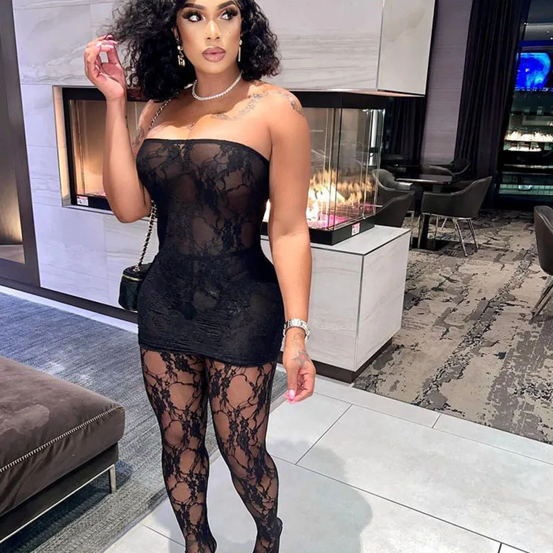 Lace Tube Strapless Top e Legg - Winter Clothing Line avaliação e preço